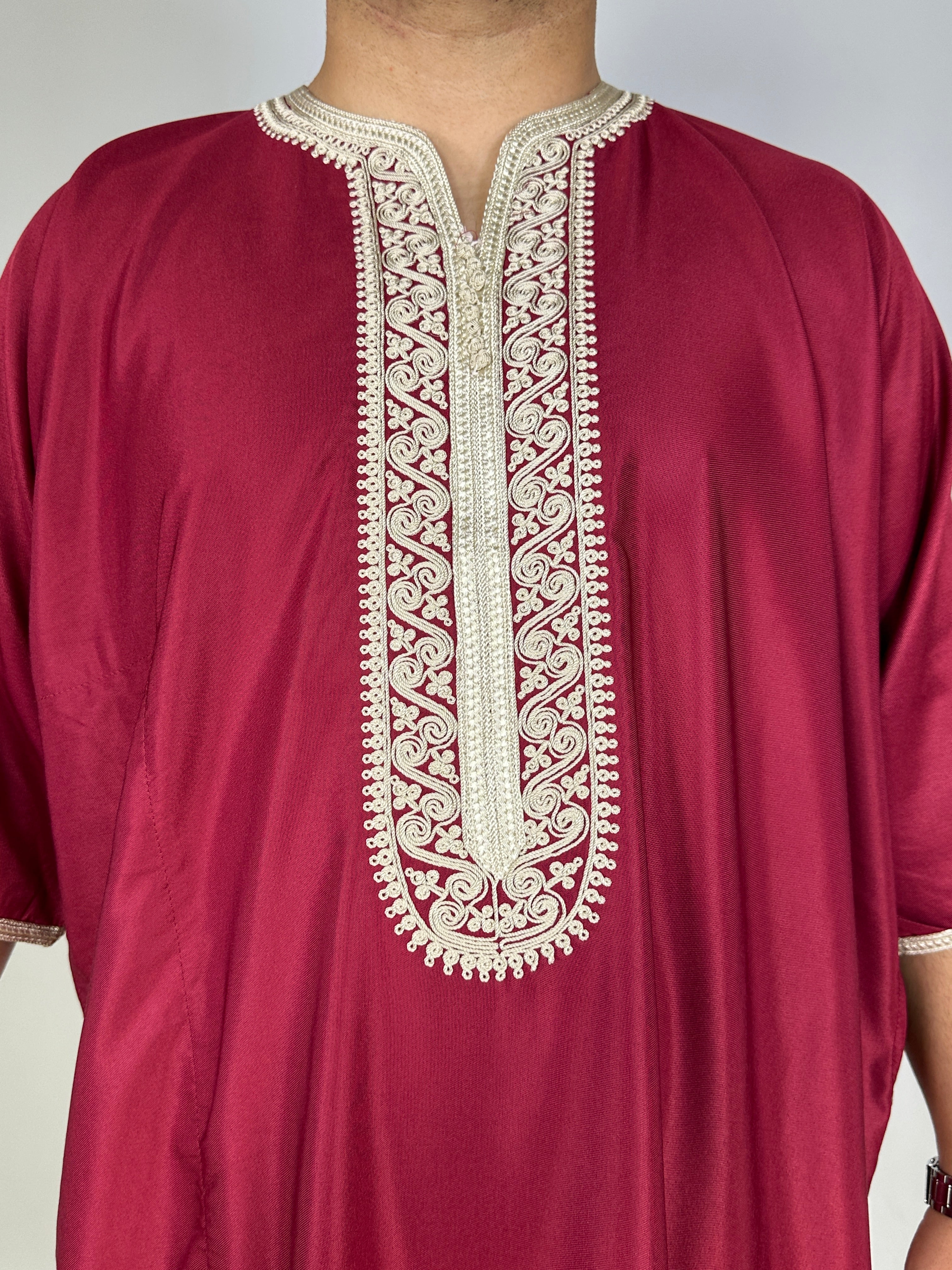 Gandoura Tétouan - Burgundy Red - Sensaya for men