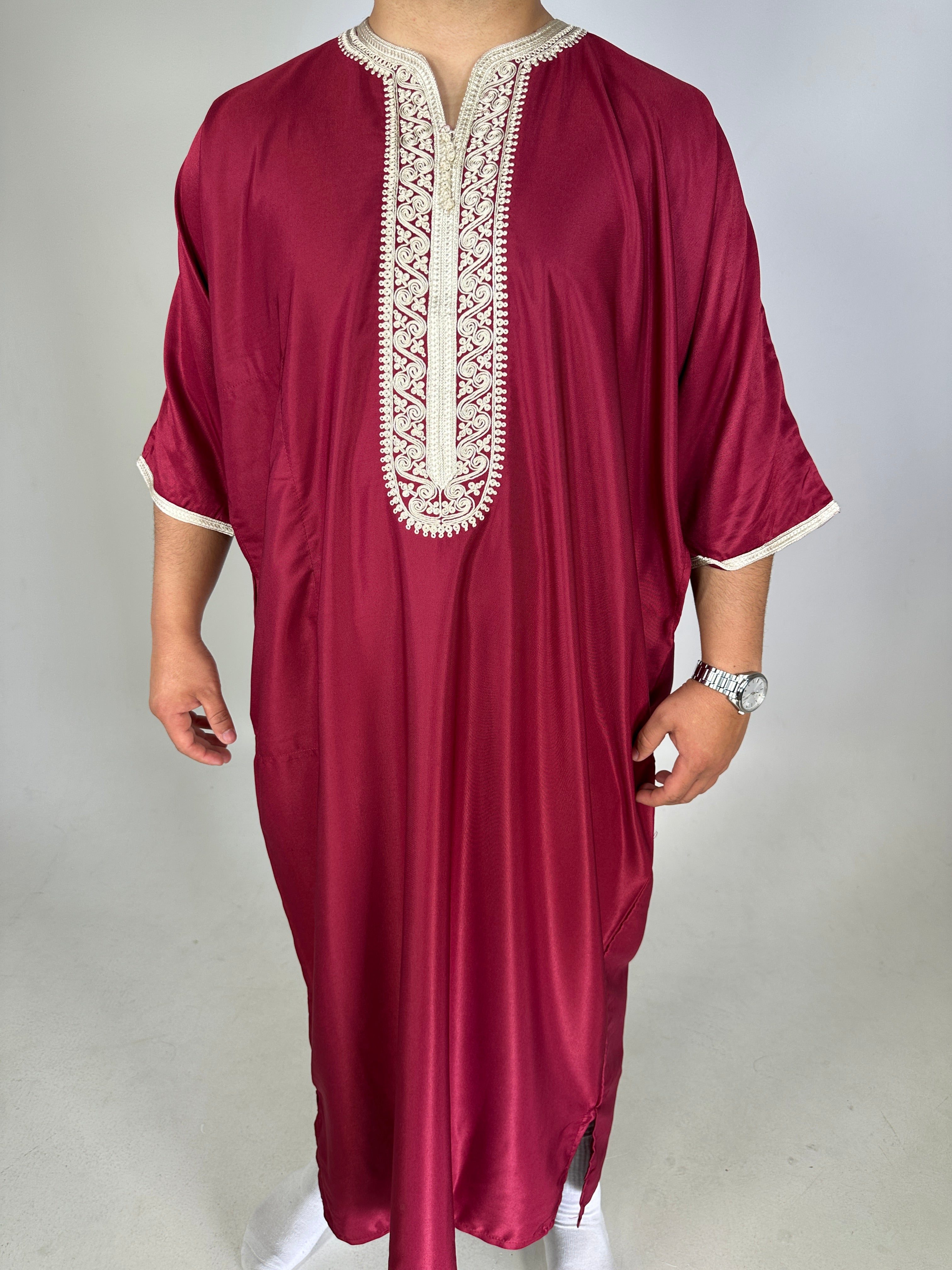 Gandoura Tétouan - Burgundy Red - Sensaya for men