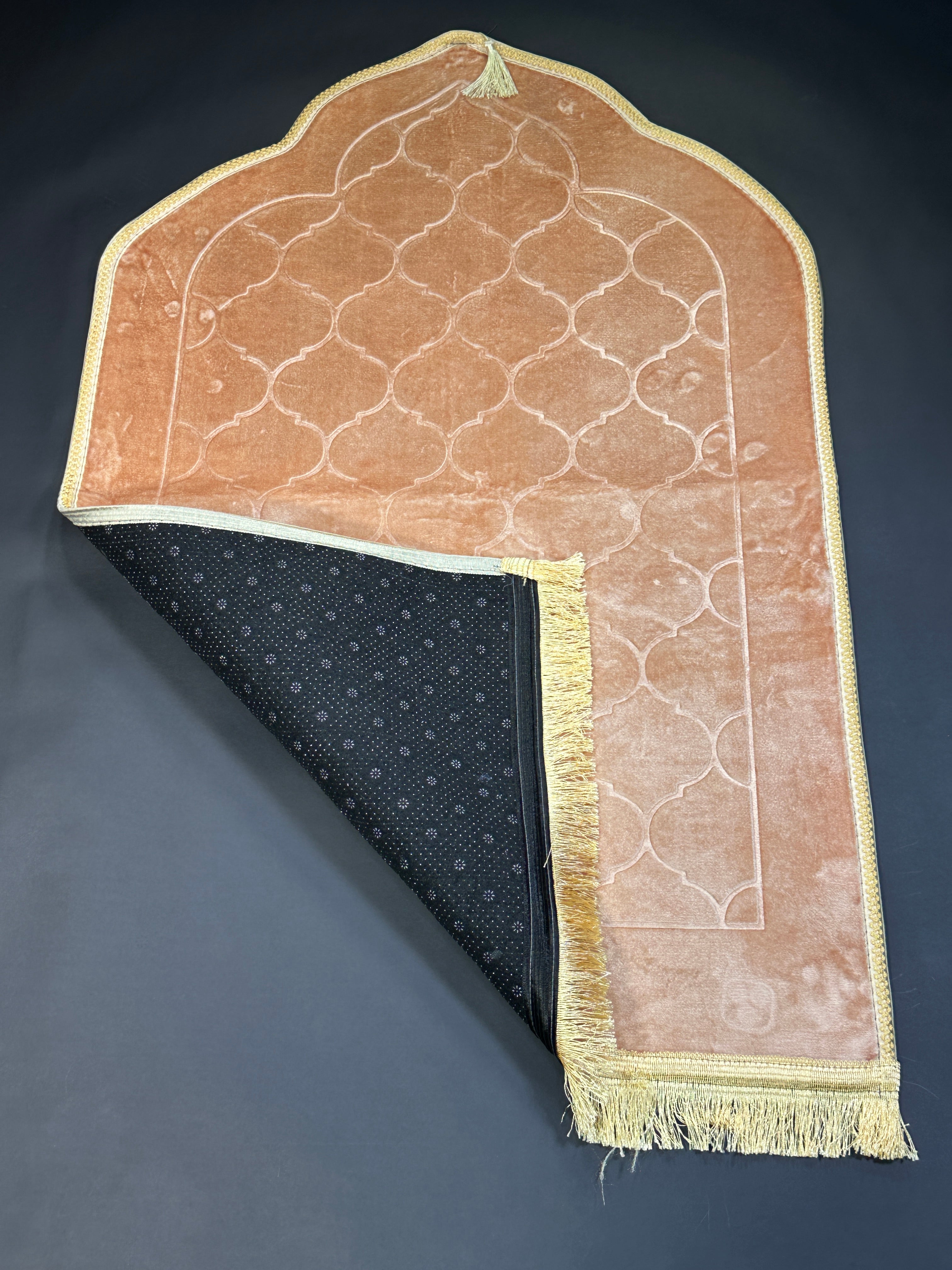 Pink velvet prayer mat