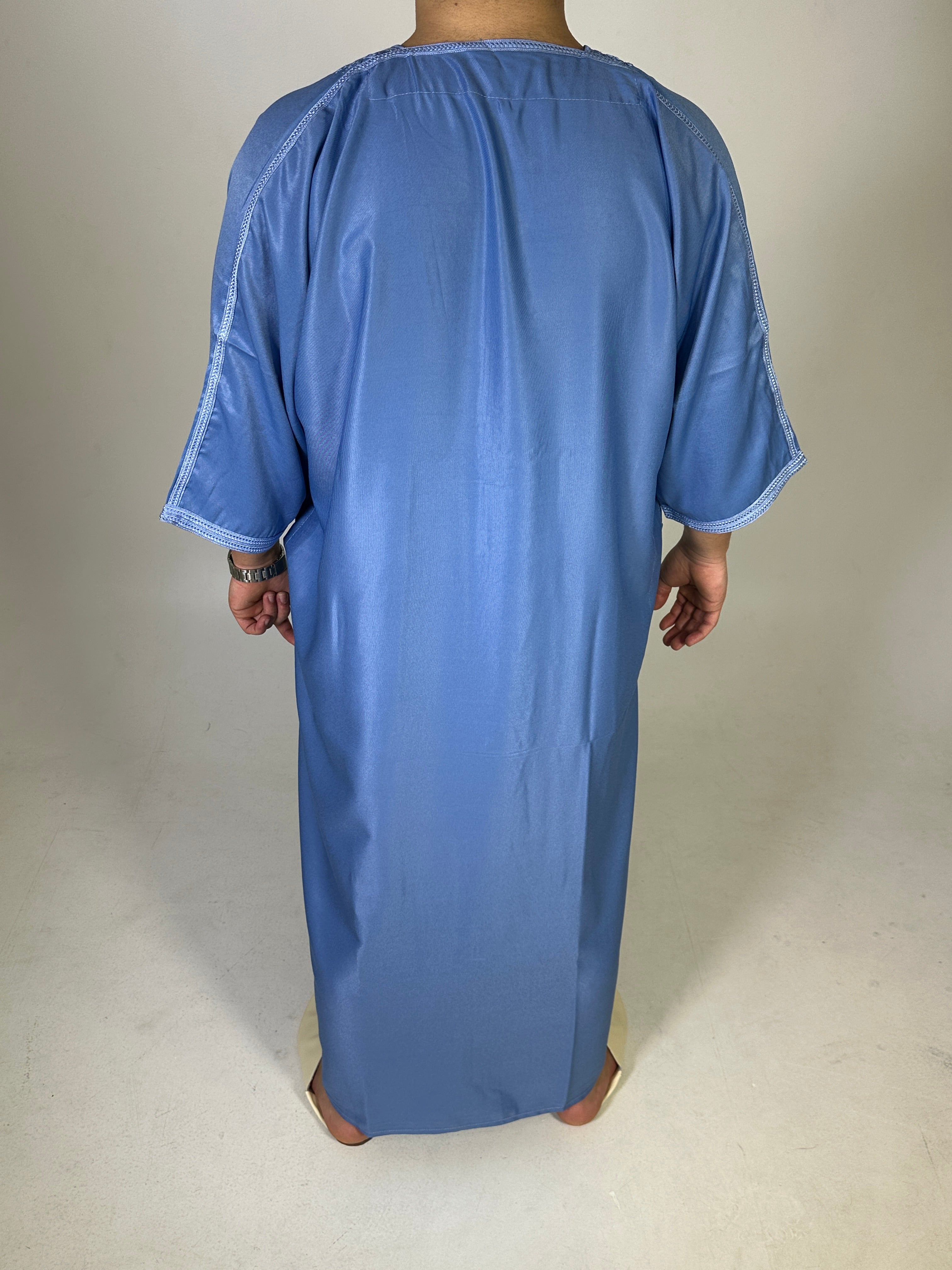Djellaba Meknes blue rearview