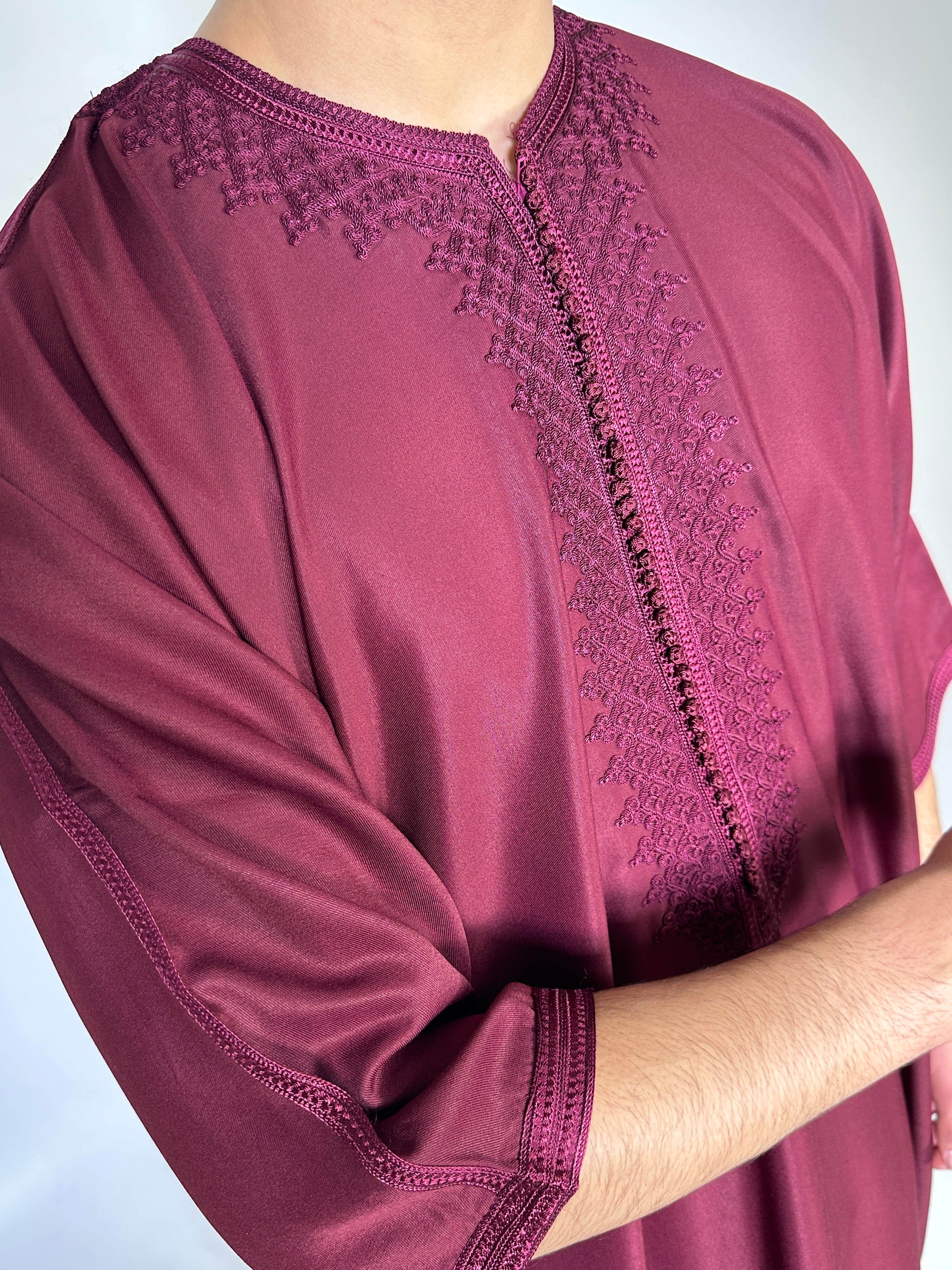 Djellaba Meknes Bordeaux sideview