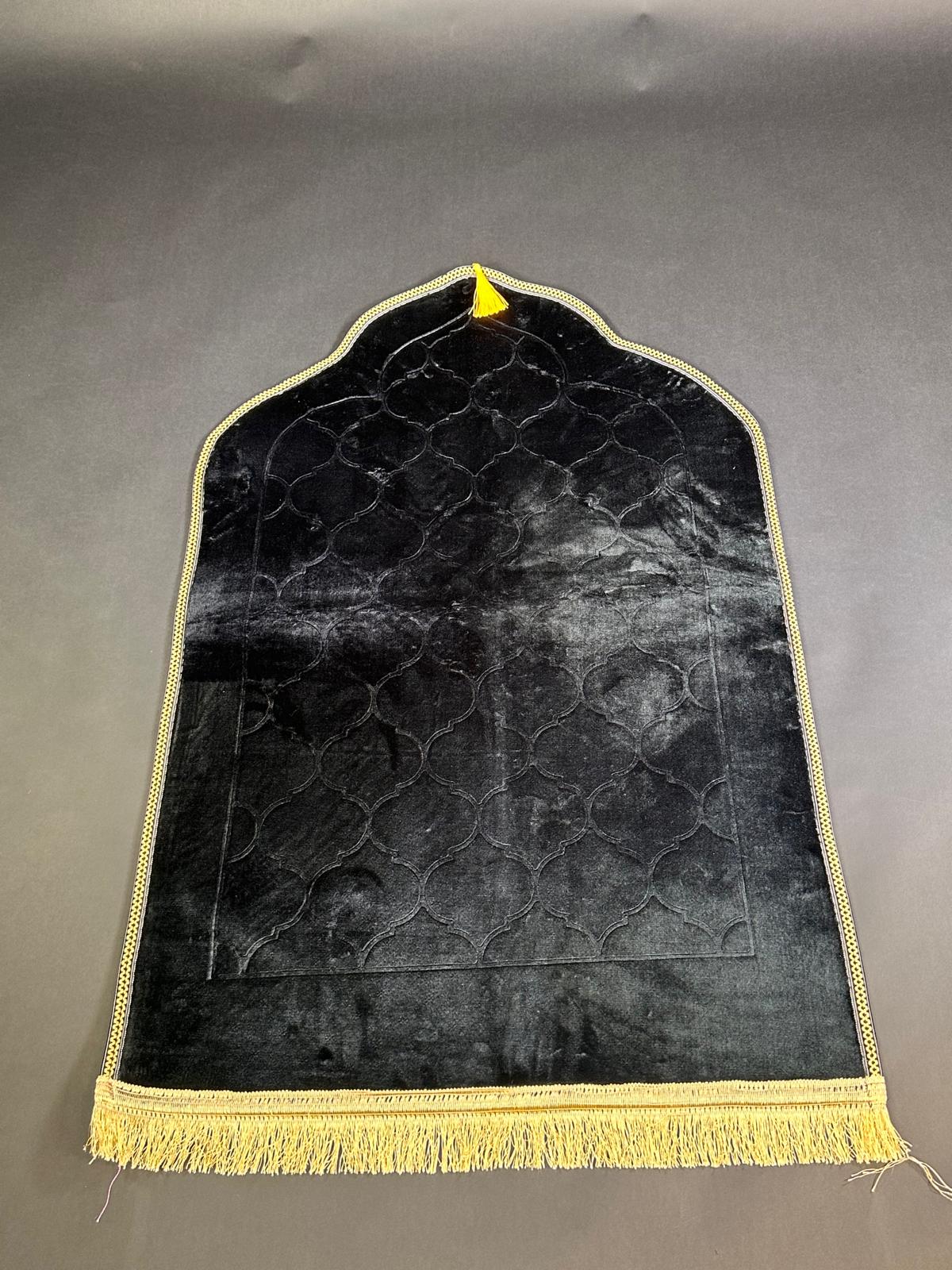 Black velvet prayer mat