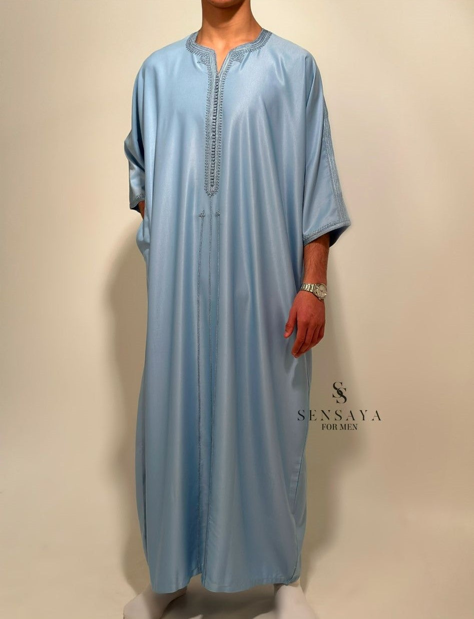 Djellaba Al Hoceima baby blue frontview