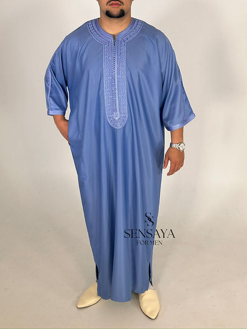 Djellaba Fes blue frontview