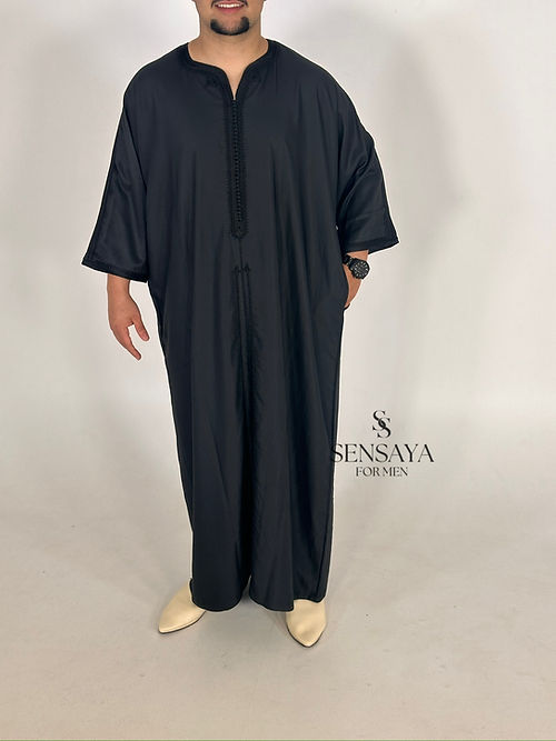 Djellaba Al Hoceima black frontview