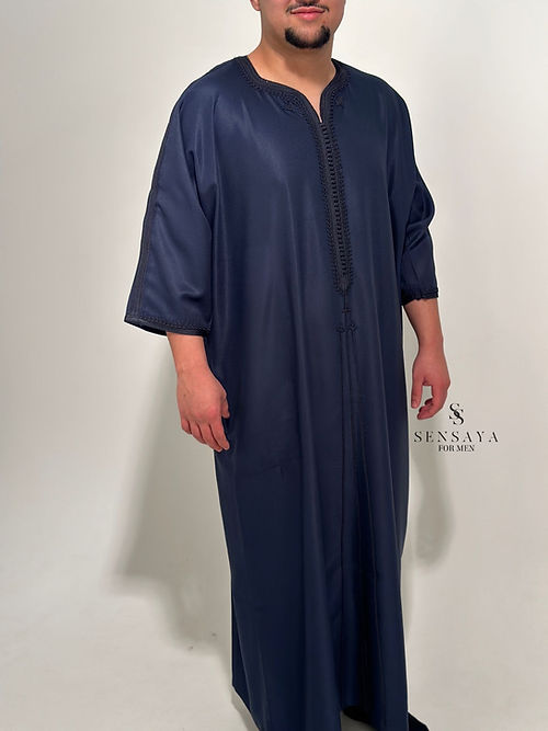 Djellaba Al Hoceima dark blue frontview