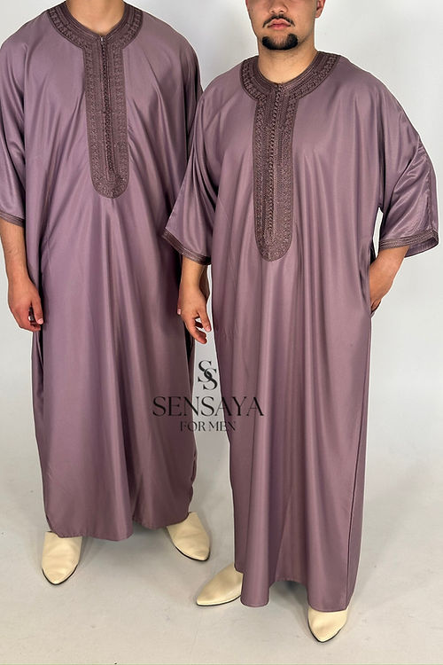 Djellaba Fes mauve frontviews