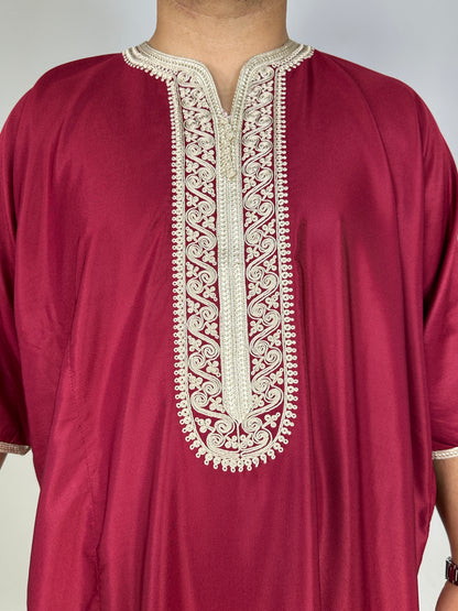 Gandoura Tétouan - Burgundy Red - Sensaya for men